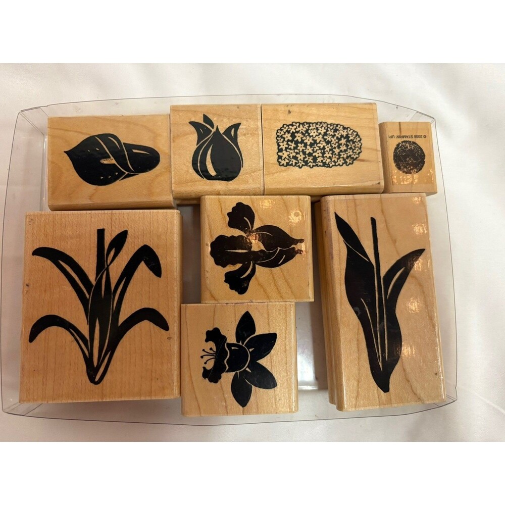 BRUSHSTROKE FLOWERS Rubber Stamp Set by Close To My Heart Lot of 8